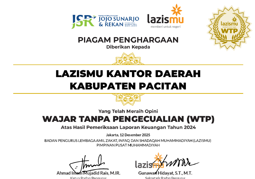 LAZISMU Pacitan Himpun Lebih dari 400 juta Rupiah Untuk Program Ramadhan 1447 H.